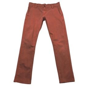 Levis 511 Slim Fit Pants Mens 32x32 Burnt Orange Rust Red Twill Chino 5-Pocket